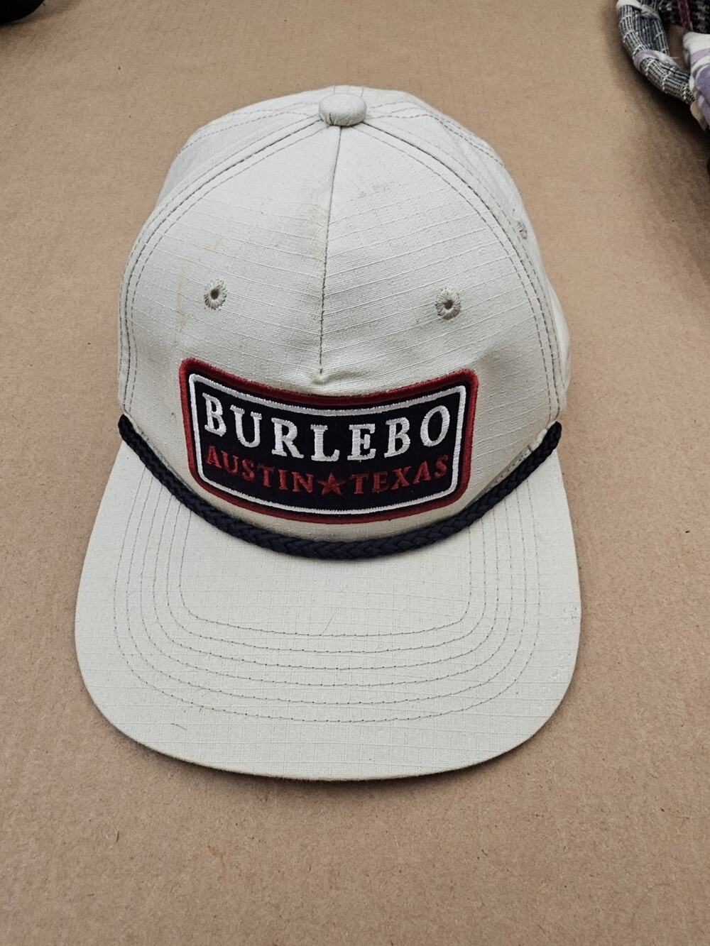 Burlebo Austin Texas Rope Hat Cap Snapback Putty Beige Mens Outdoor Casual